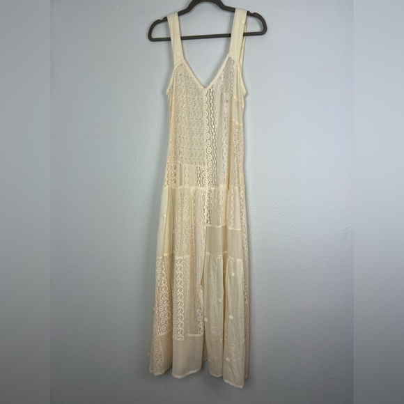 By Anthropologie | NEW Crème Delicate Lace Tunic Boho Maxi Dress Festival XS S - Picture 3 of 15